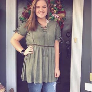 Army Green. POL shirt, super comfortable and cute